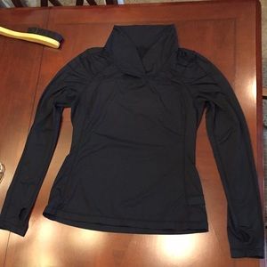 Lululemon.  Shawl-collared yoga top.